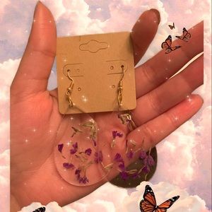 Homemade petal earrings